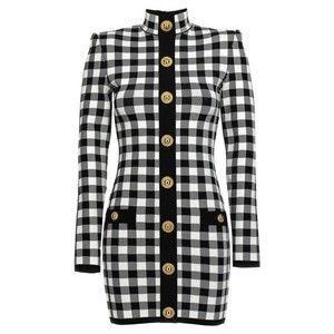 Balmain Vichy Knit Dress - NWT